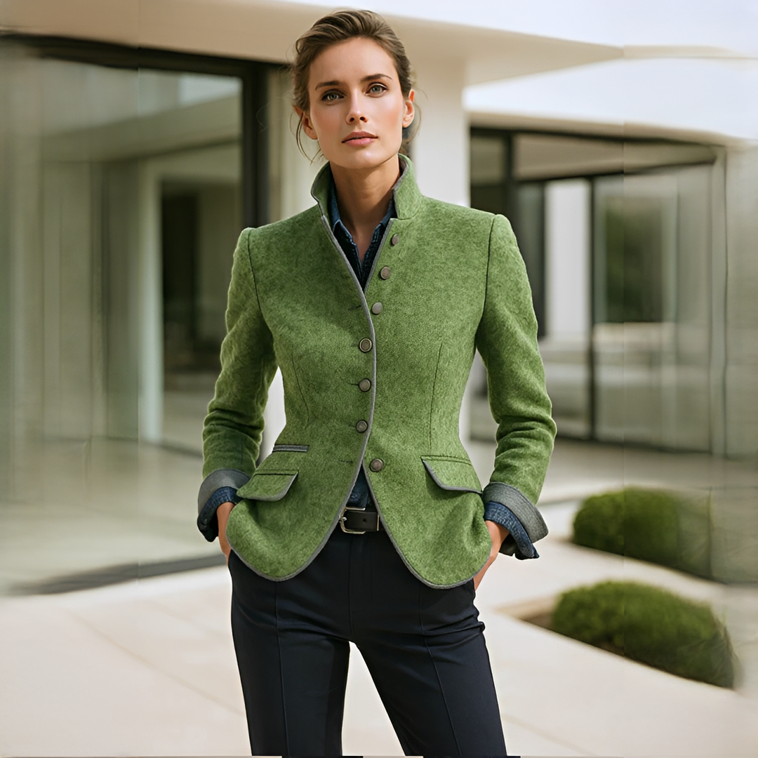 Valerie - Elegant High Neck Cardigan