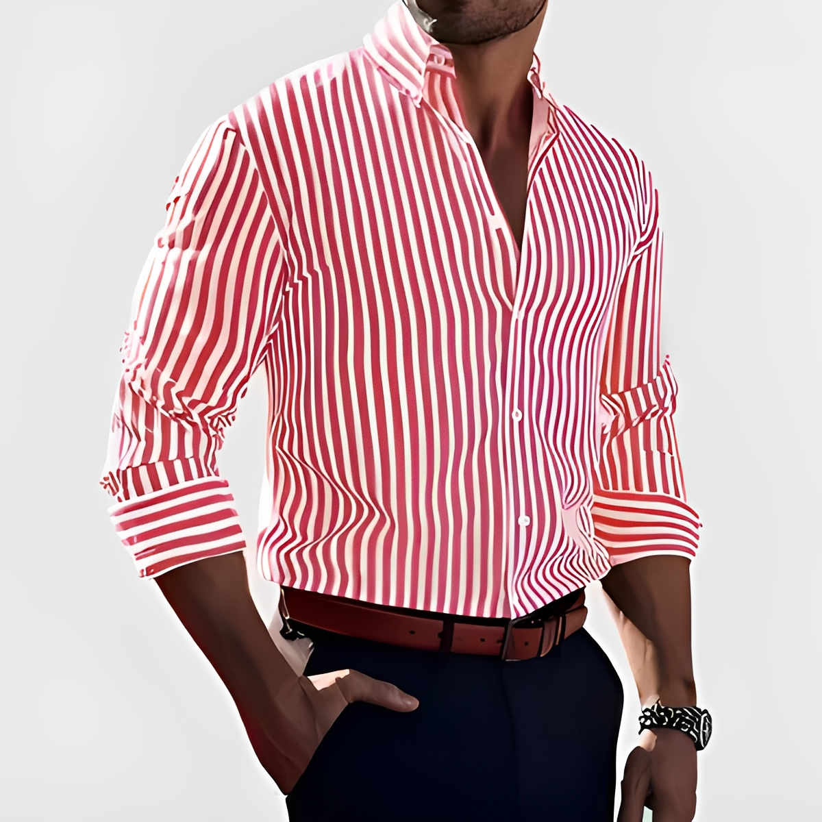 Kelric - Easygoing Striped Button-Down Shirt