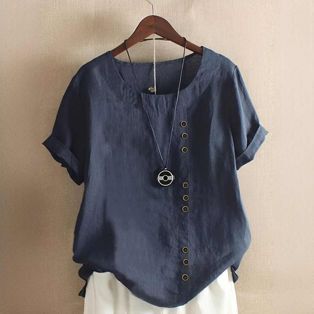 Noelle - Fashionable Button Loose-Fit Blouse