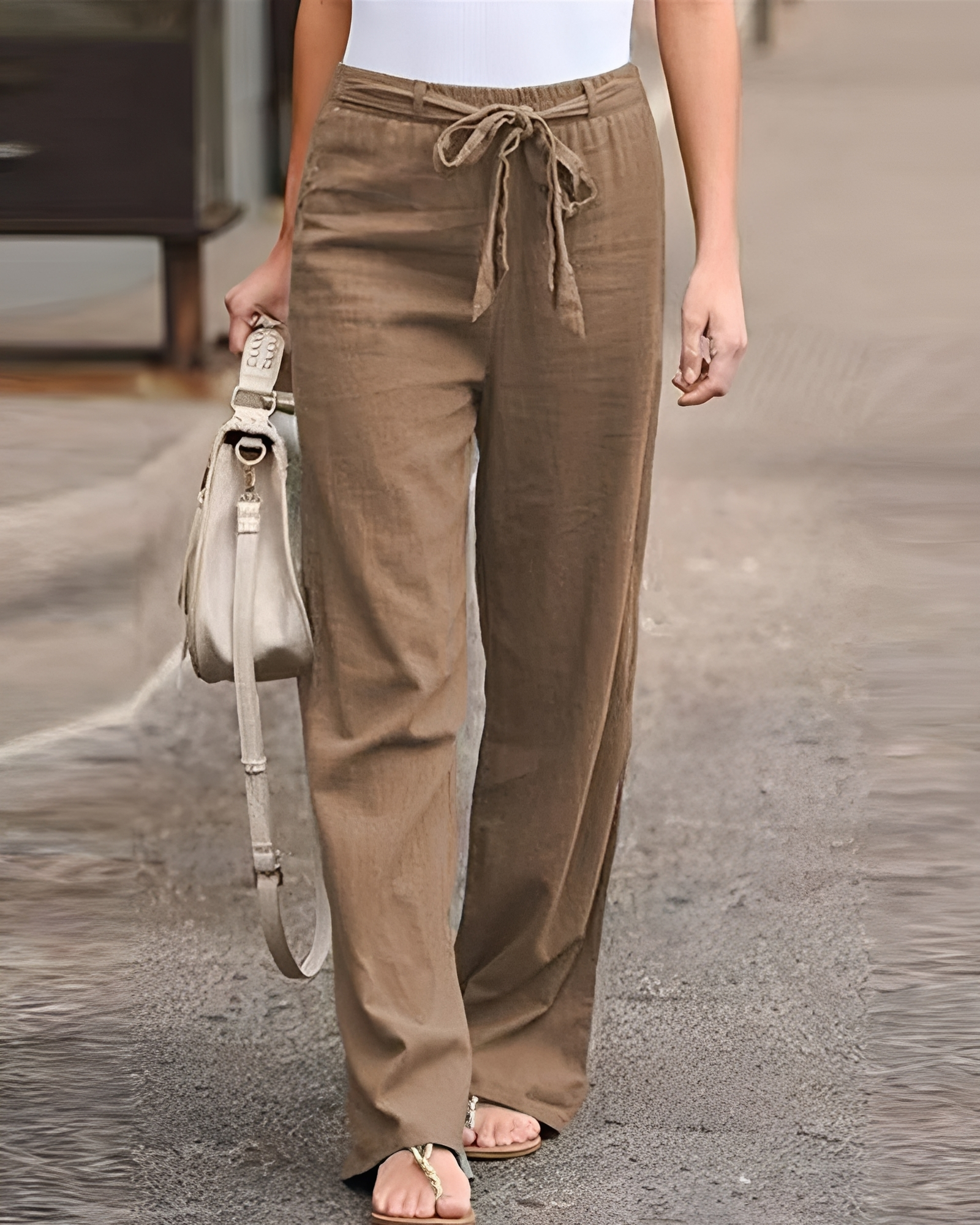 Saniyah - Stretchy Waist Pants with Drawstring