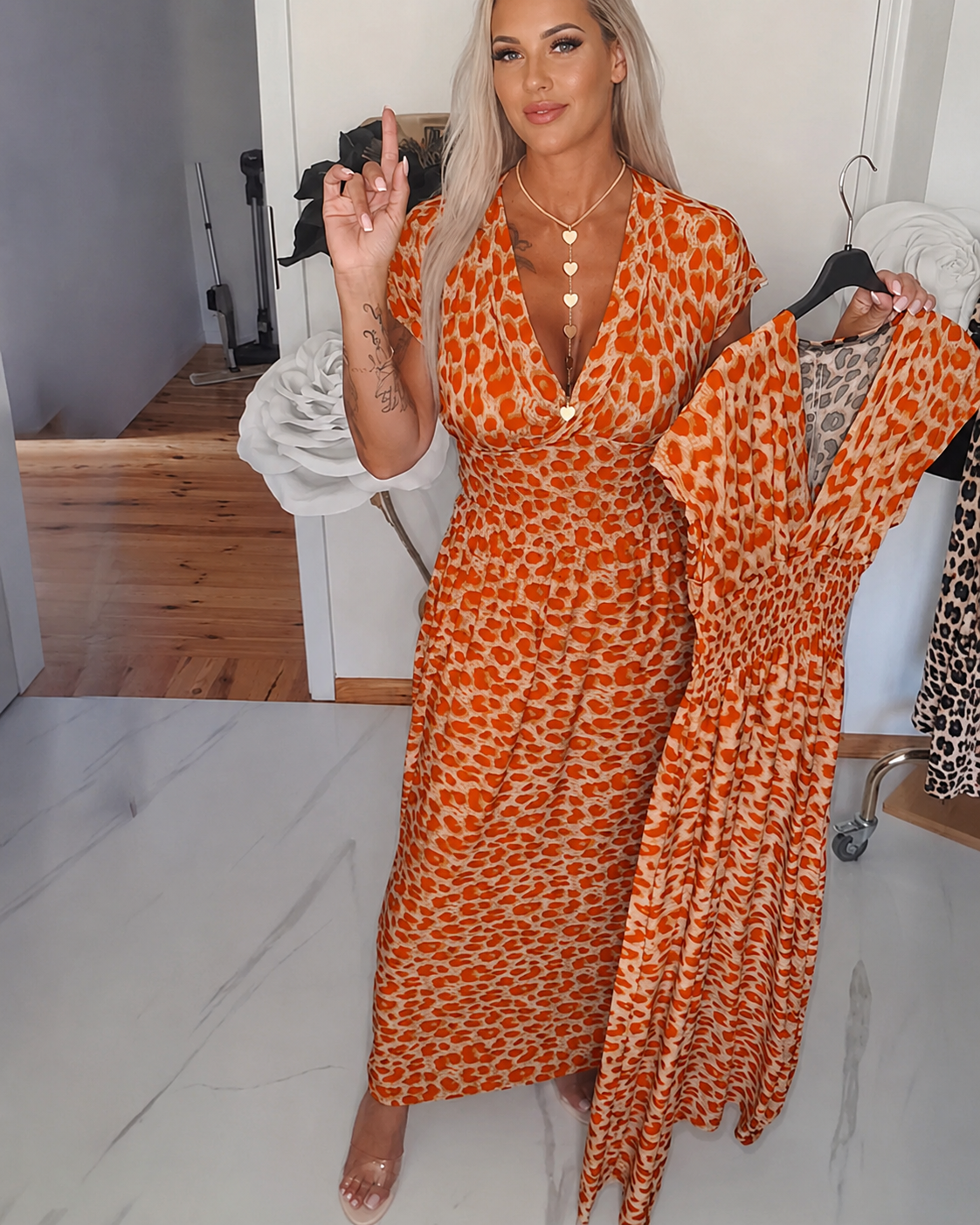 Dyshelle - Fashionable V-Neck Bohemian Dress