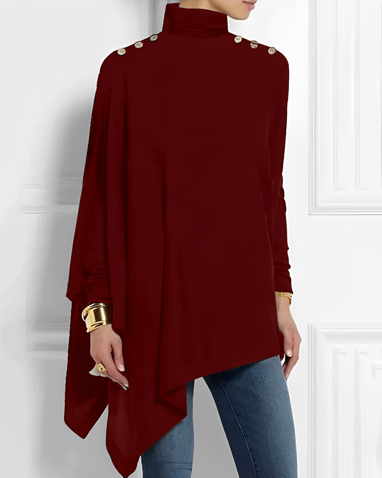 Rhoslyn - Fashionable High-Neck Top