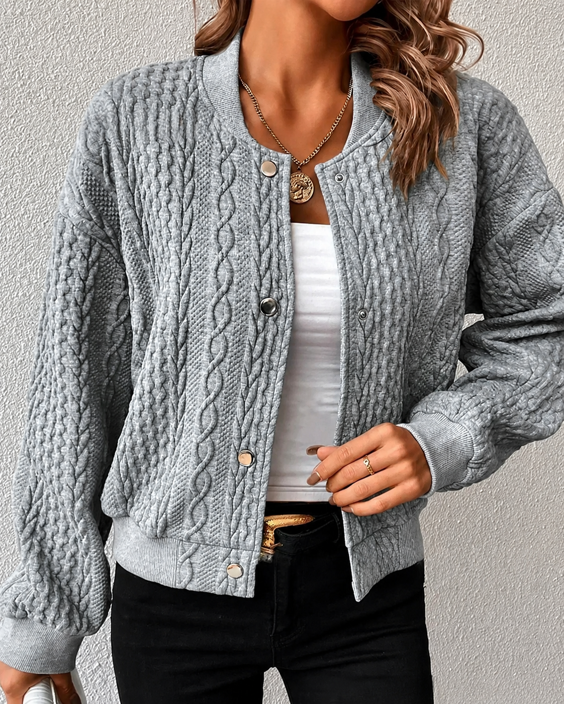 Kymbrea - Cozy Button-Up Cardigan