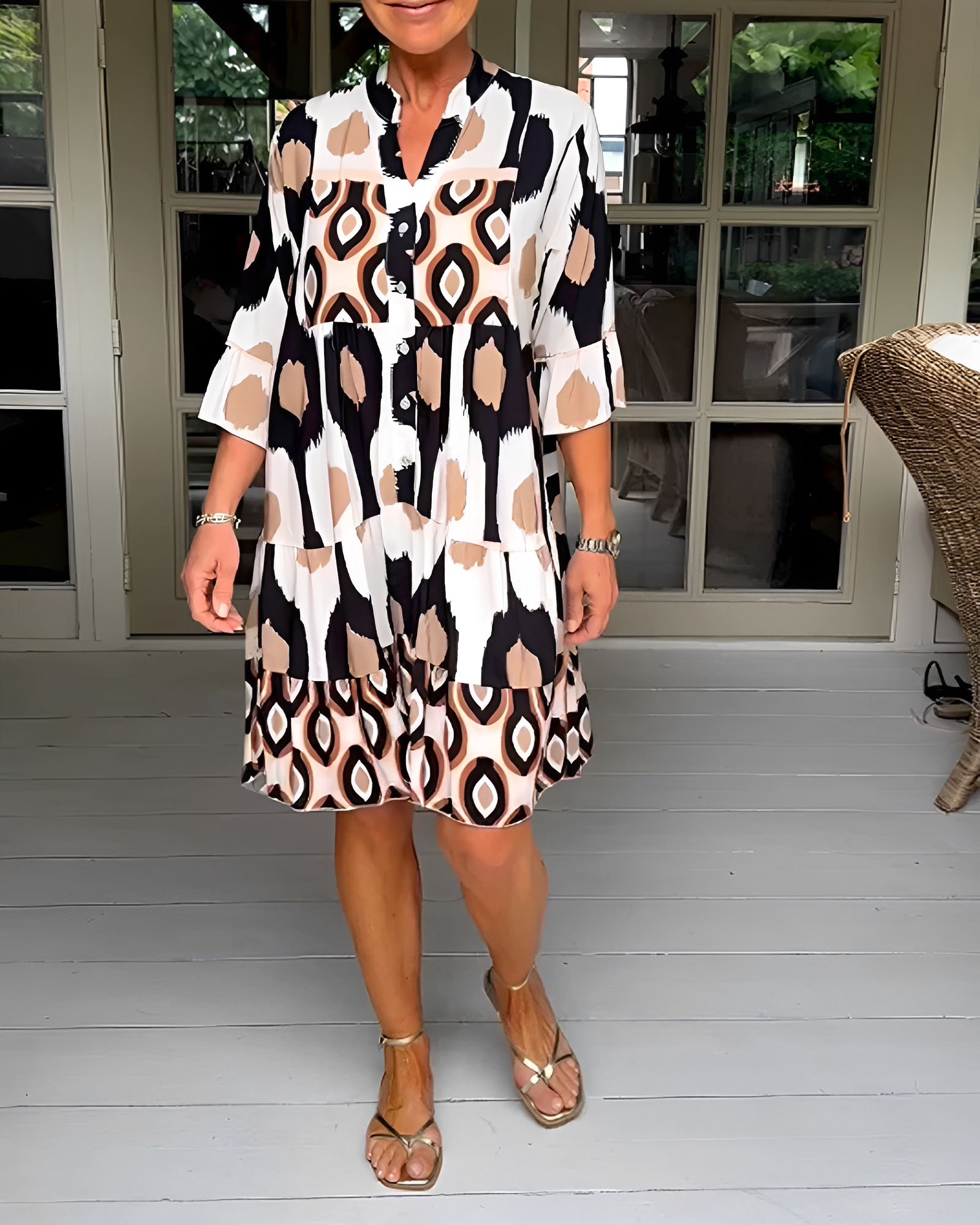 Faiza - Fashionable Loose Mini Dress