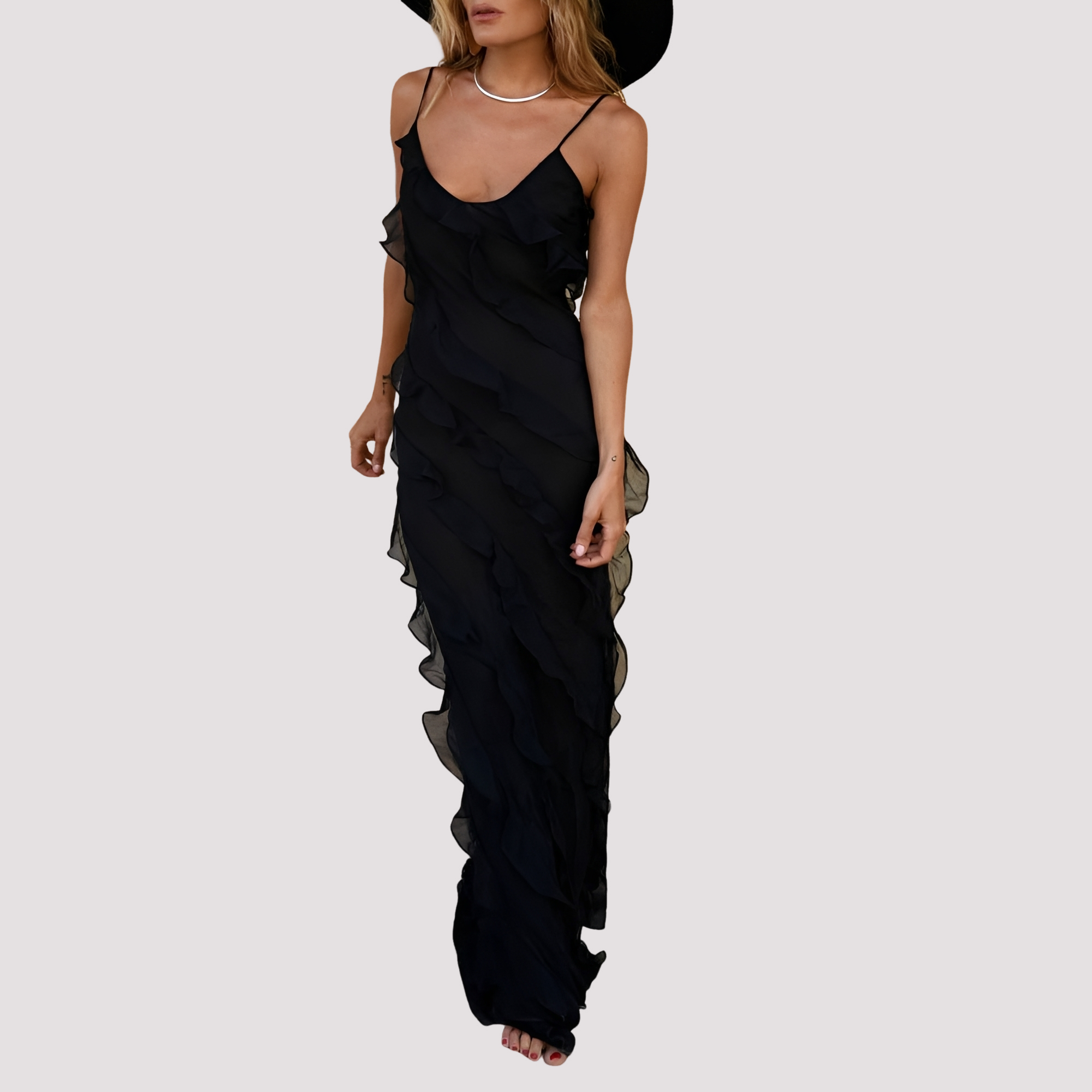 Micah - Fashionable Long Dress with Frills
