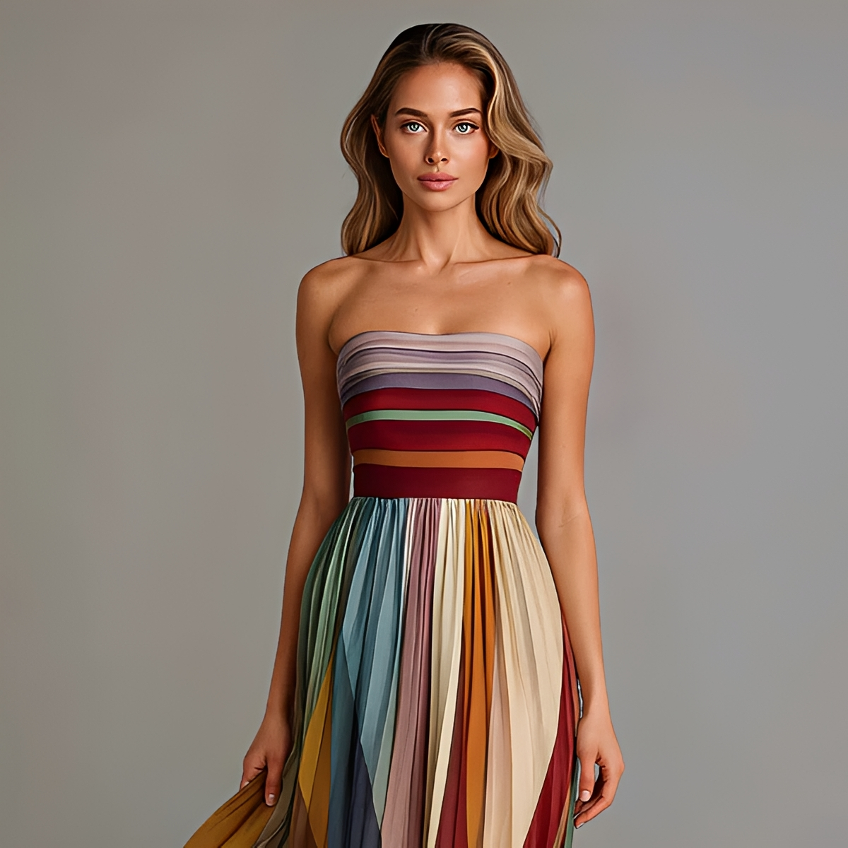 Gracelyn - Trendy Strapless Long Dress