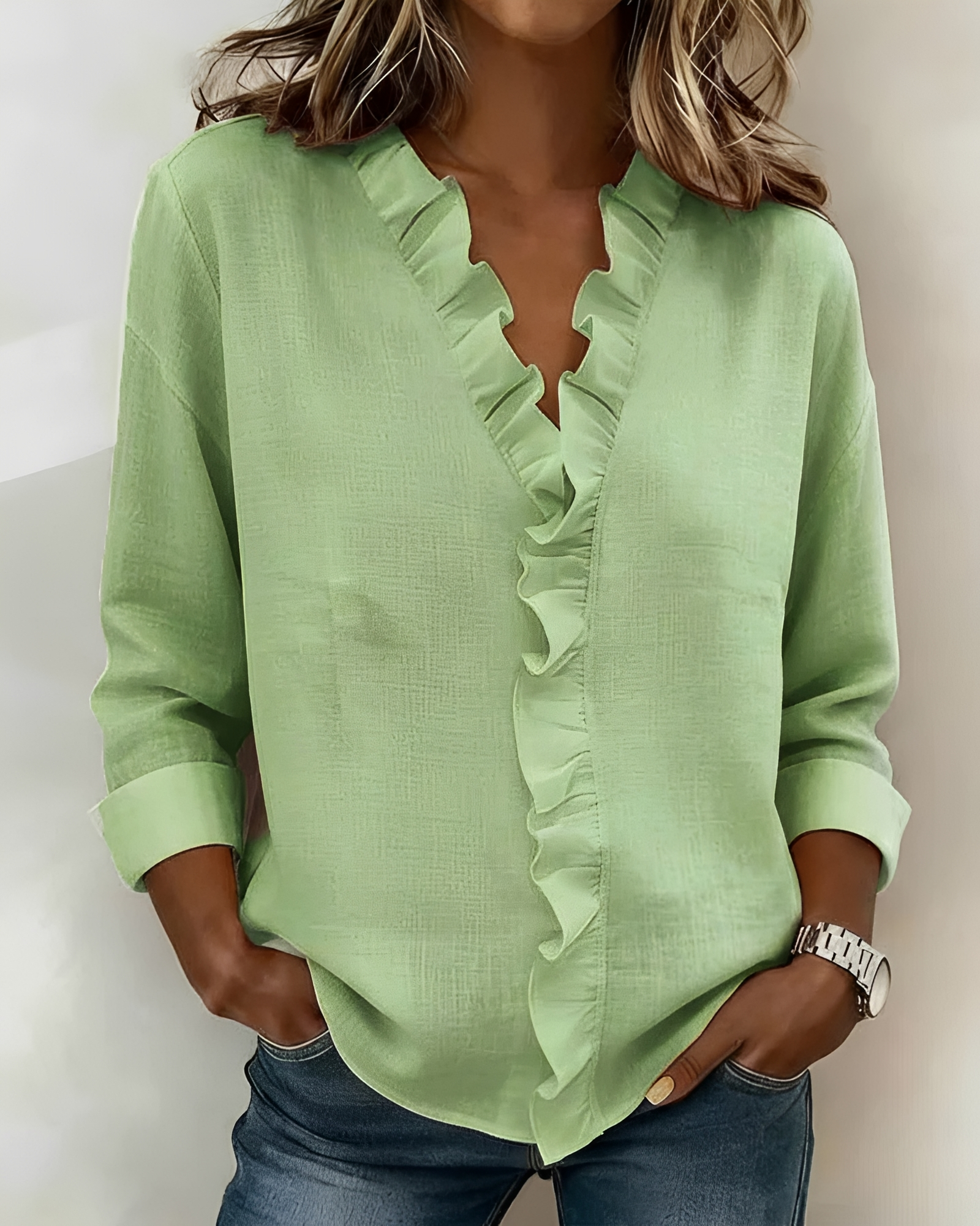 Marjorie - Fashionable Long Sleeve Blouse