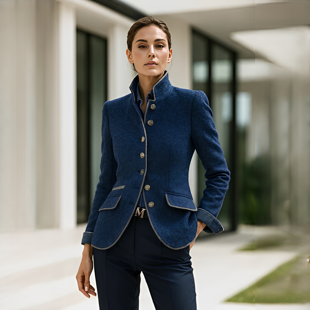 Valerie - Elegant High Neck Cardigan