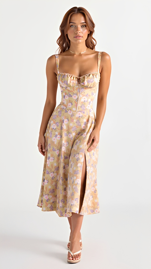 Kiana - Sophisticated and Stylish Slit Midi Dress