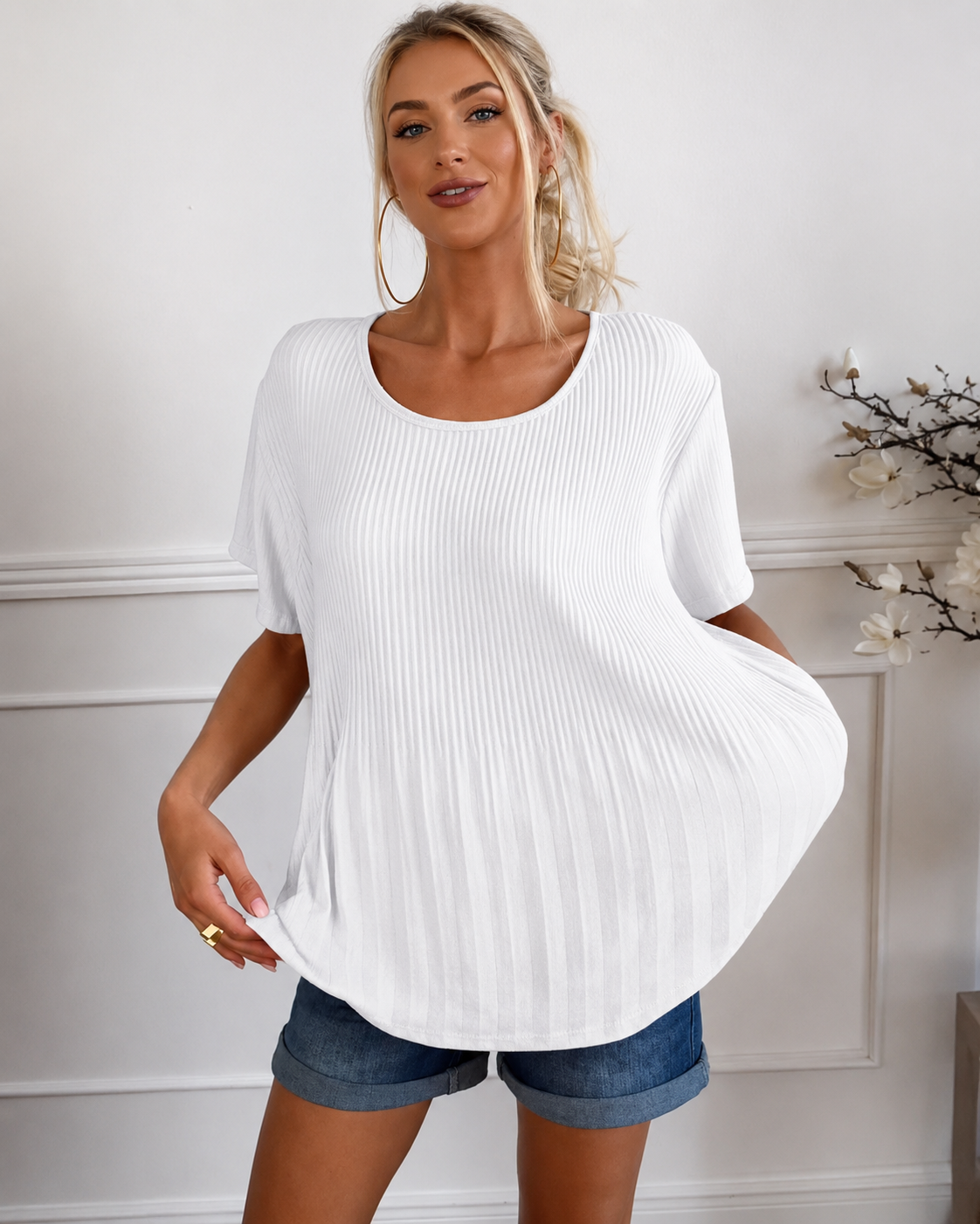 Rainelda - Chic Pleated Blouse