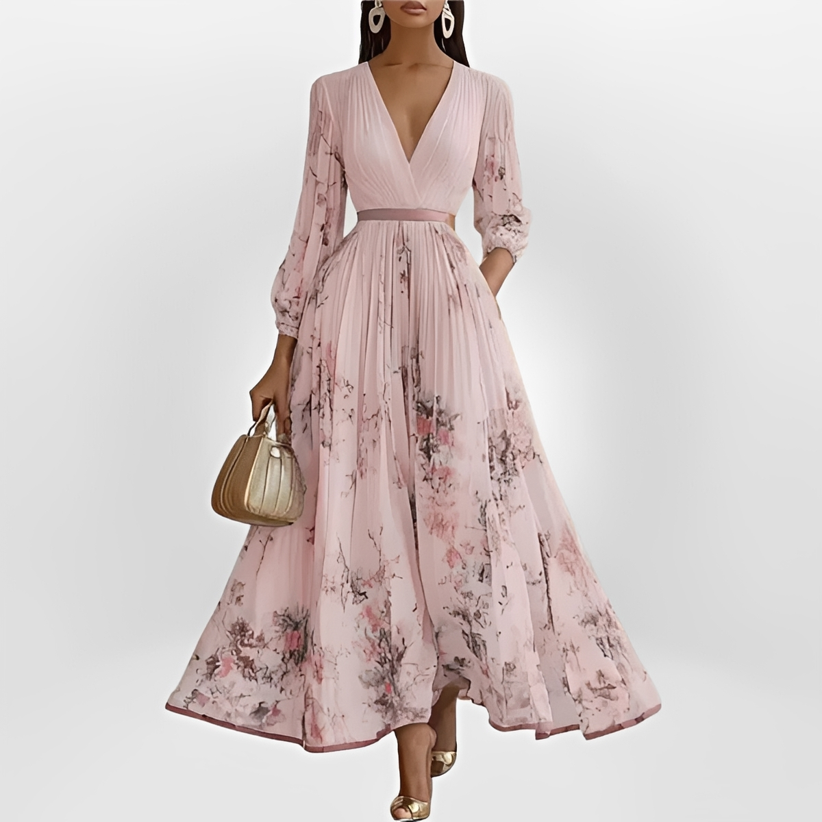 Klarise - Stylish Cross V-Neck Dress