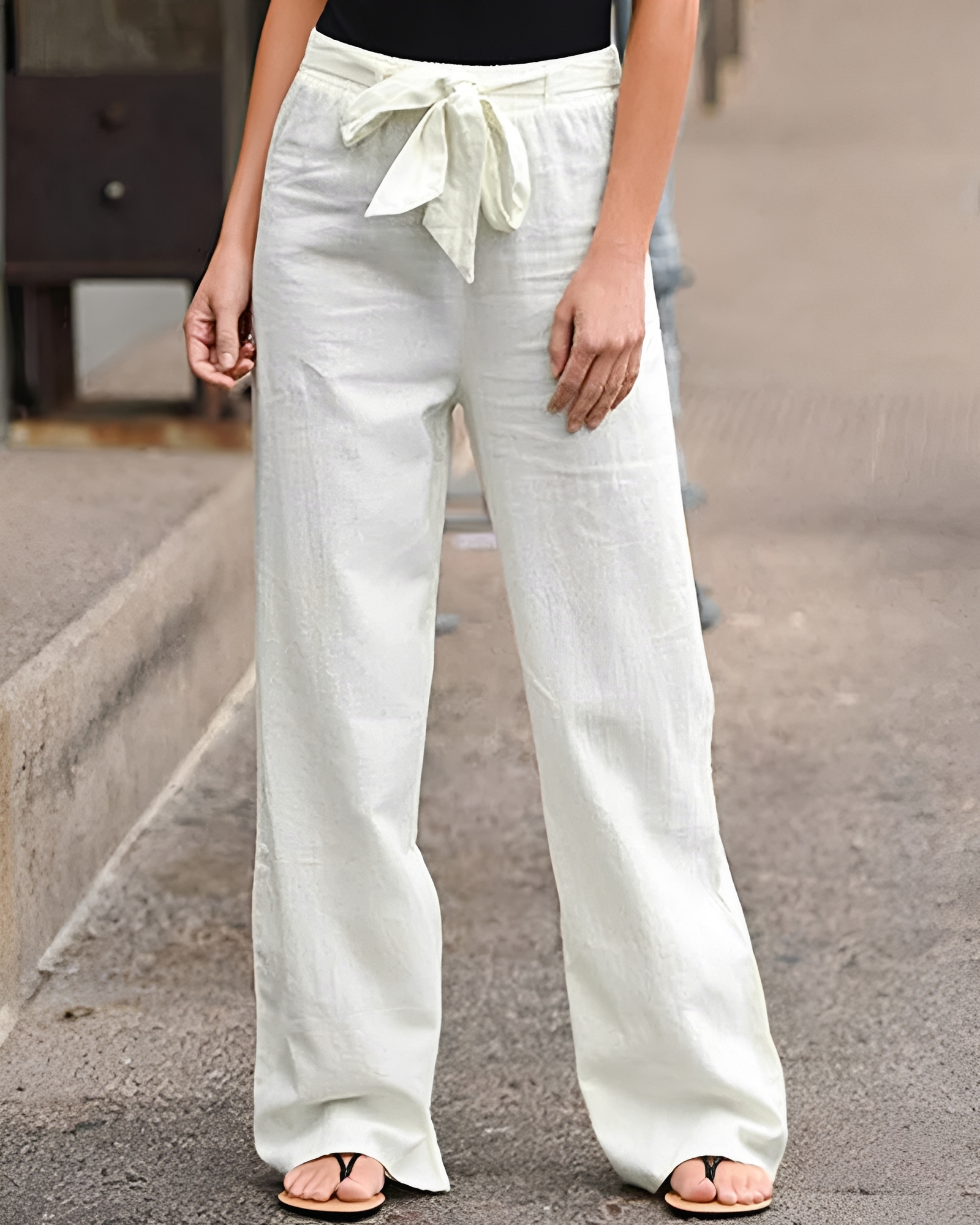 Saniyah - Stretchy Waist Pants with Drawstring