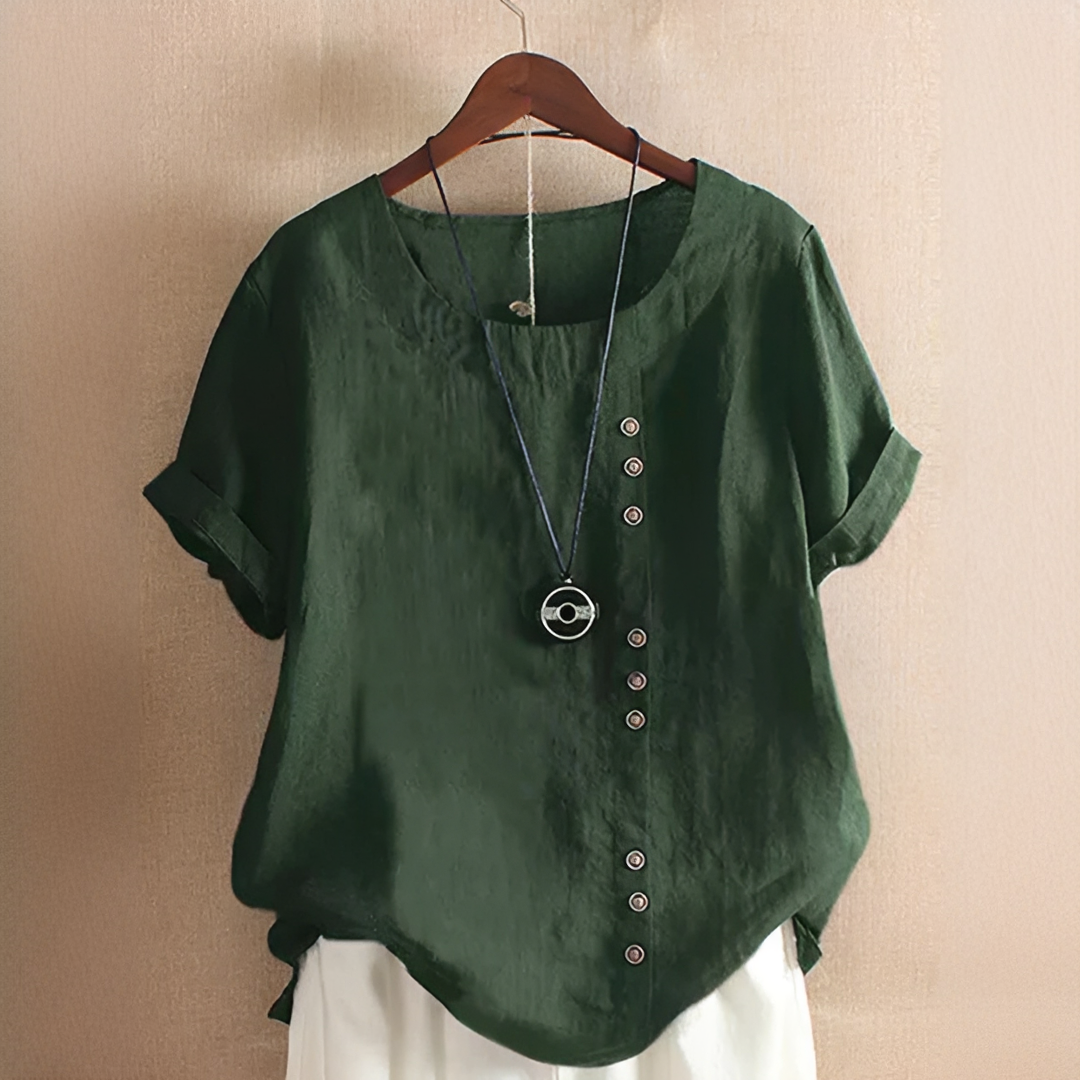 Noelle - Fashionable Button Loose-Fit Blouse