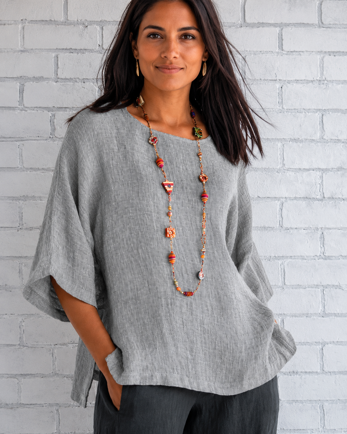 Natalina - Stylish Rounded Neck Top