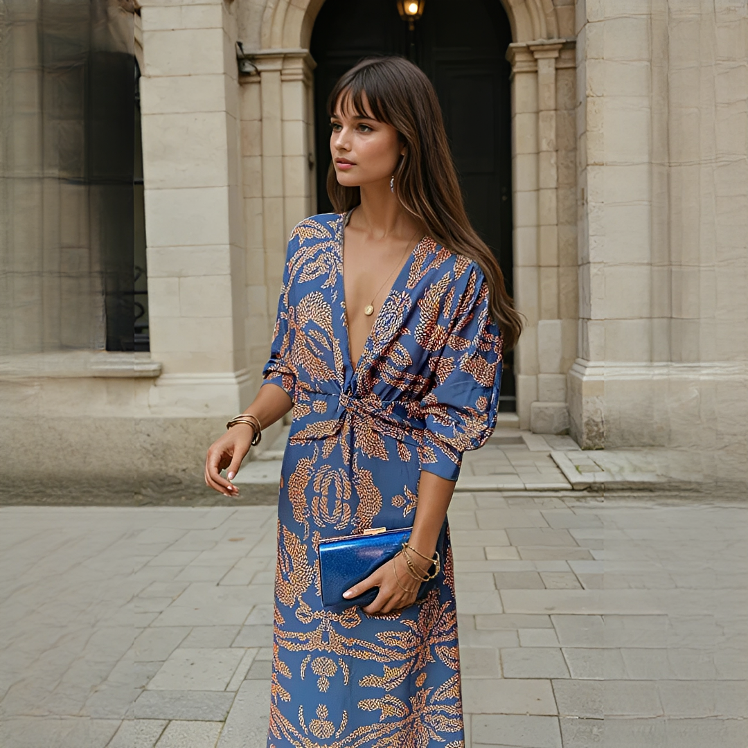 Gwynedd - Modern V-Neck Dress