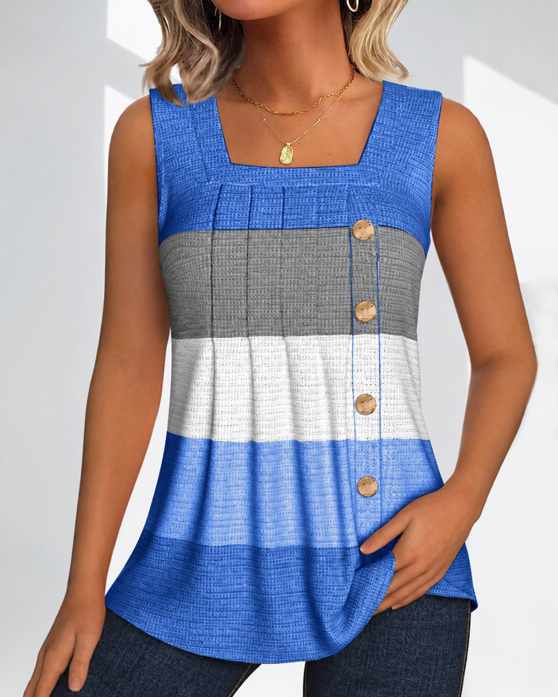 Panbela - Tops with Stripes and Pleats