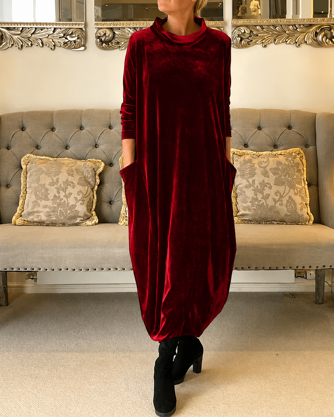 Zalinia - Chic Round Neck Dress