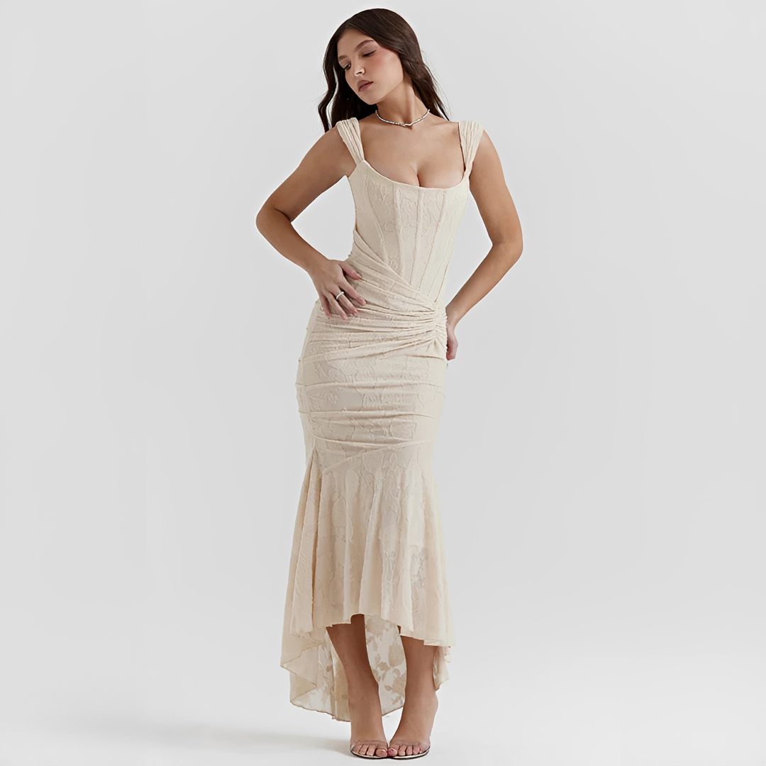 Cynthia - Stylish Midi Dress with Waist Tie