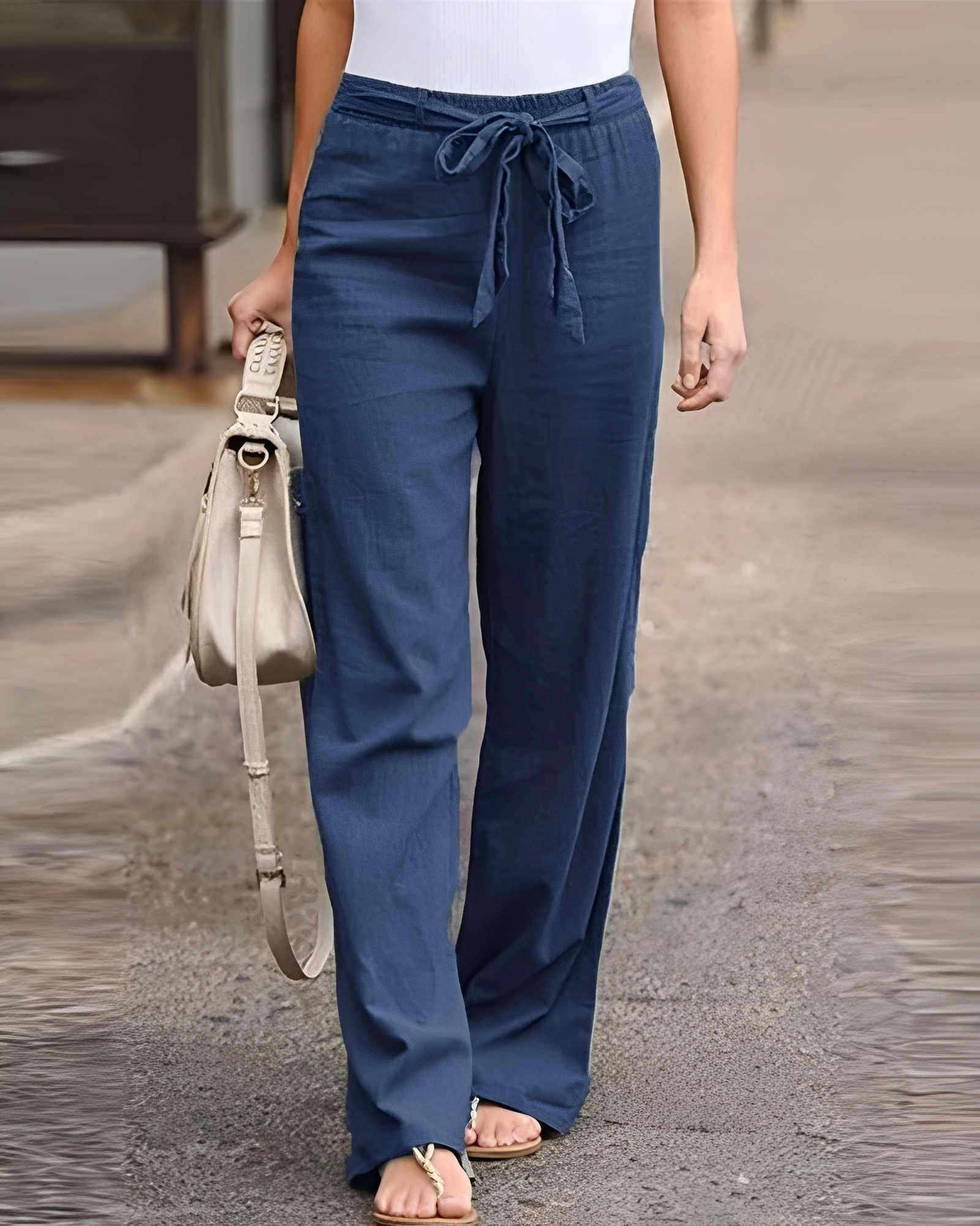 Saniyah - Stretchy Waist Pants with Drawstring