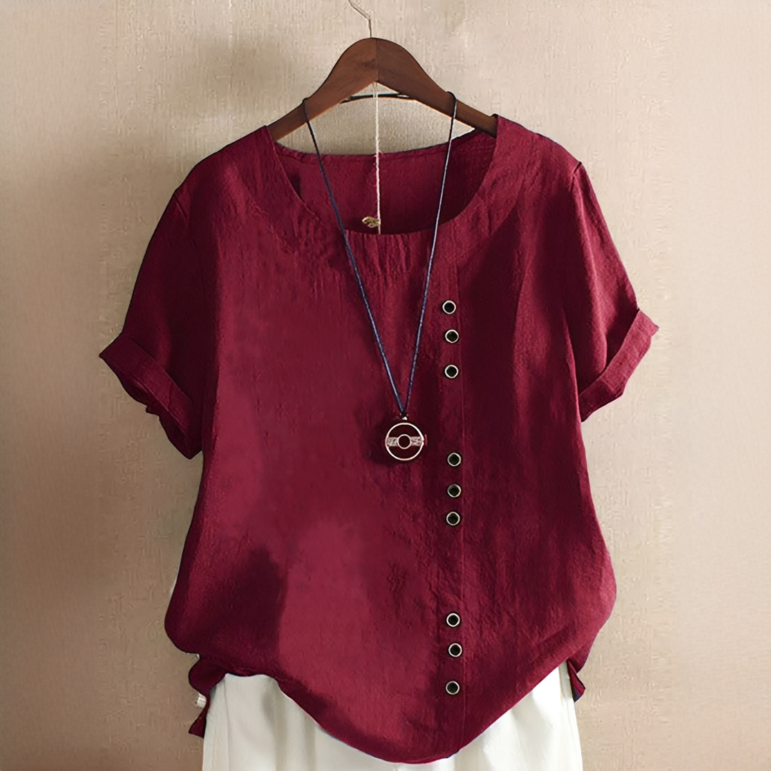 Noelle - Fashionable Button Loose-Fit Blouse