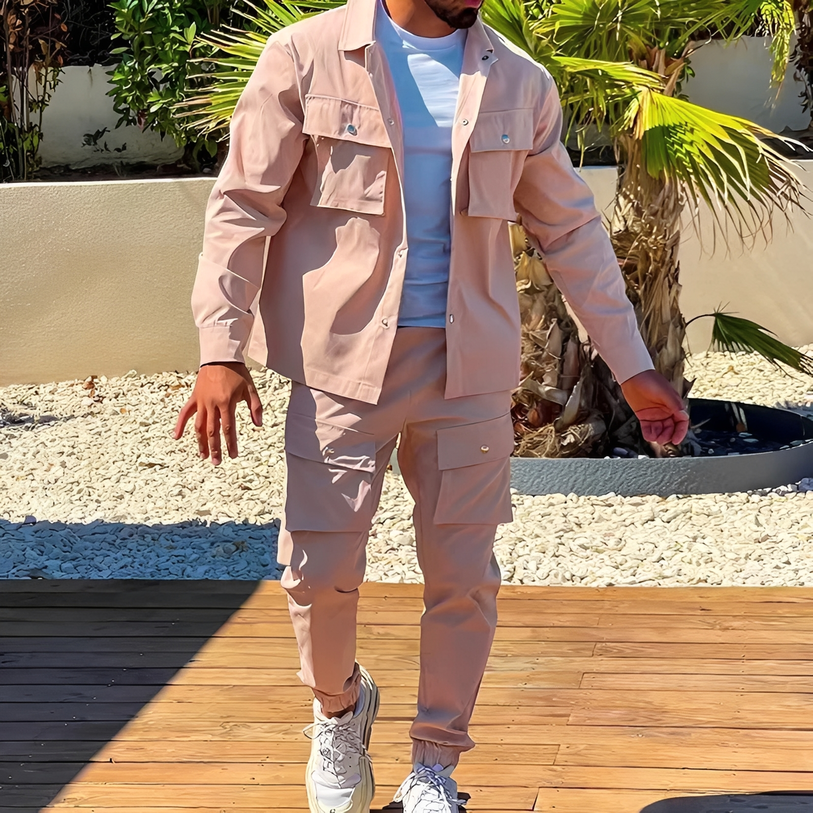 Arjay - Men's stylish cargo two-piece outfit