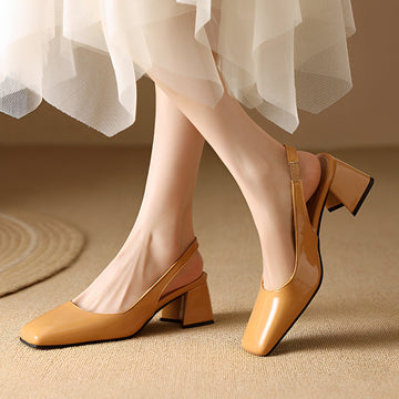 Kristen - Fashionable Square-Toe Heels