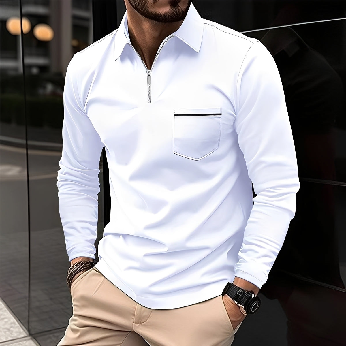 Jackson - Men's Long-Sleeve Polo Shirt - Perfect for Everyday Wear