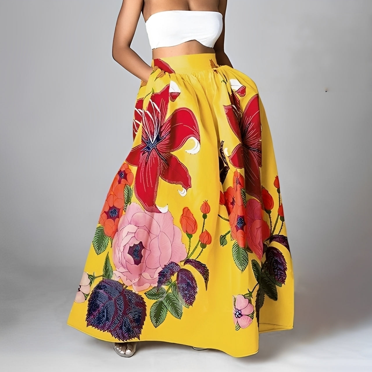 Jessica - Stylish boho skirt with high waist for women