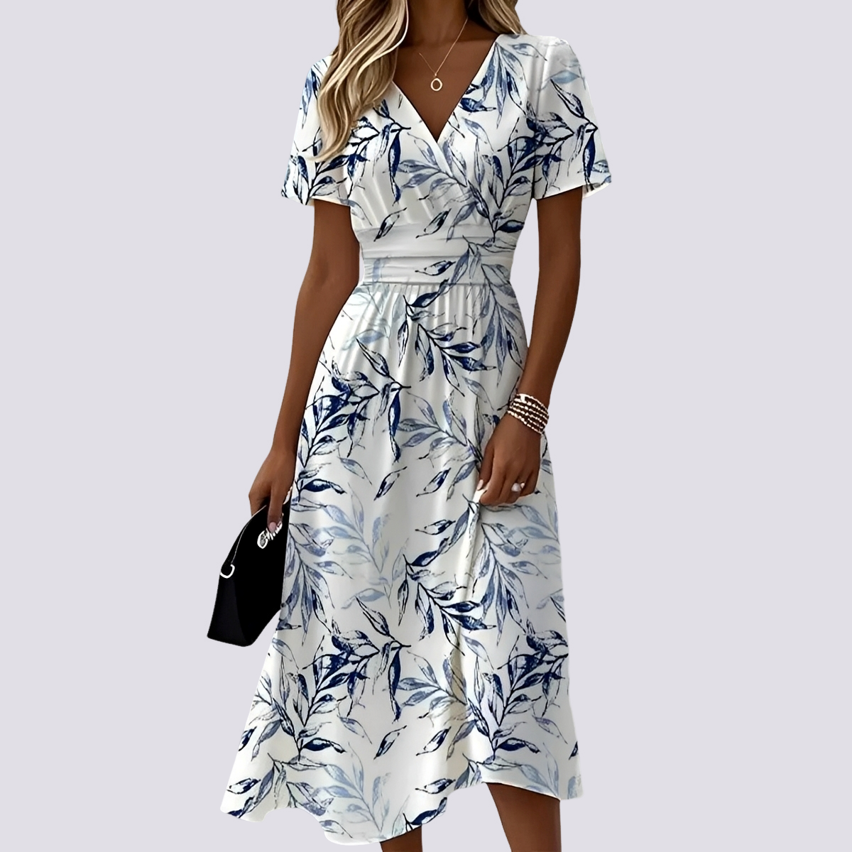 Peggy - Midi Dress with Short Sleeves