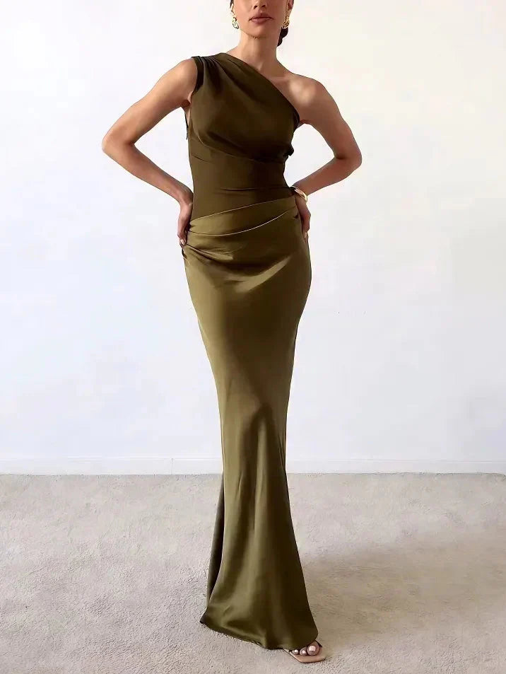 Anita- Elegantes One-Shoulder Maxikleid