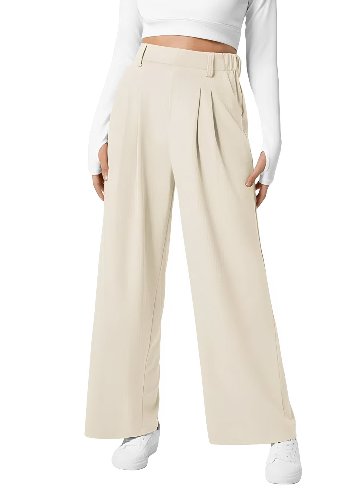 Kyla - Stretch High-Waist Wide-Leg Pants