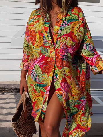 Montes - Floral Button-Up Shirt Dress