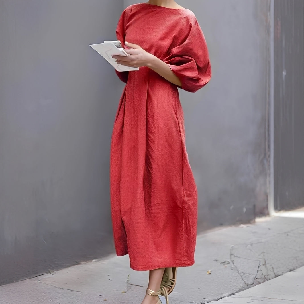 Mariam - Relaxed Mid-Length Gathered Dress