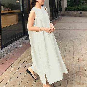 Carly - Women's sleeveless casual pleated dress