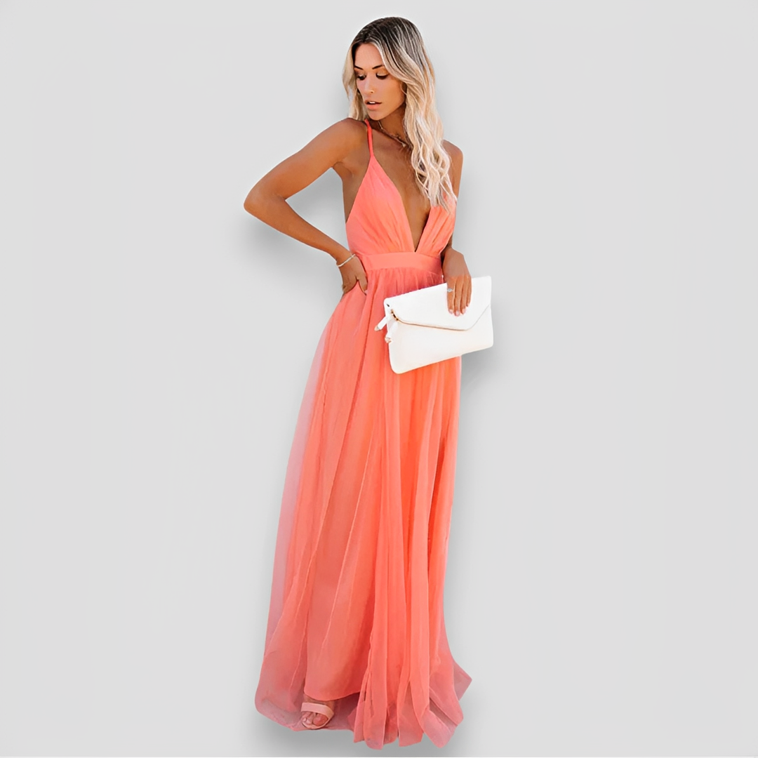 Lidia - Stylish V-Neck Maxi Dress
