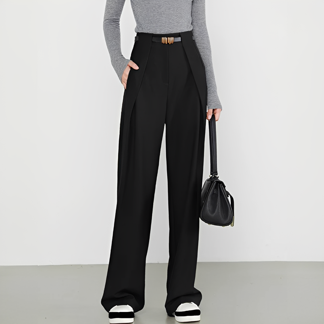 Hasmin - Basic pockets straight trousers
