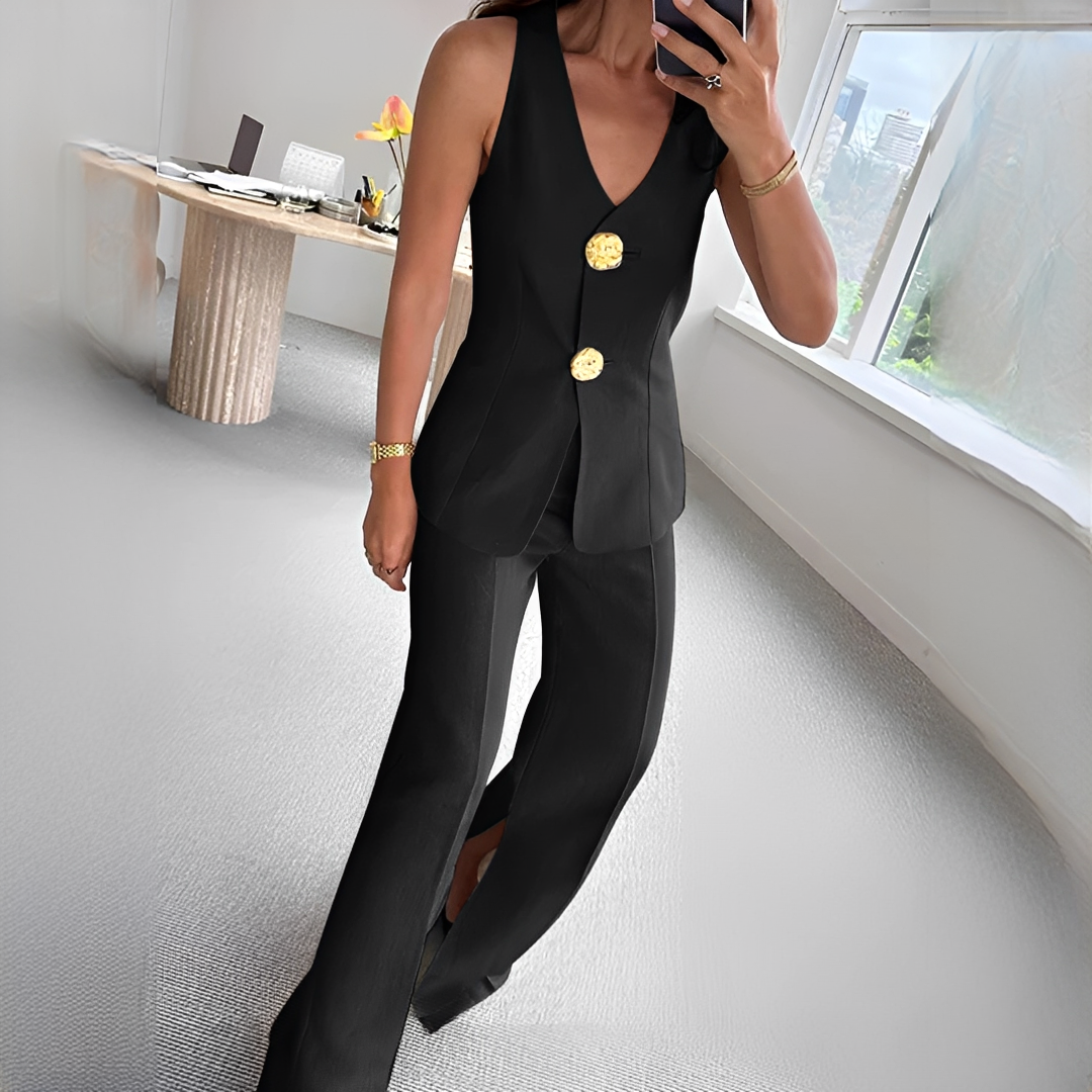 Verna - Casual sleeveless top and pants set