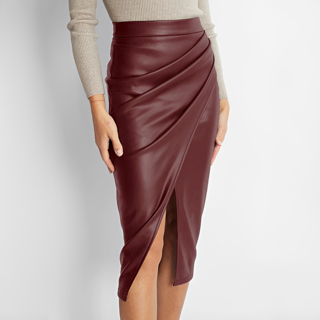 Eliana - Elegant pleated slit skirt