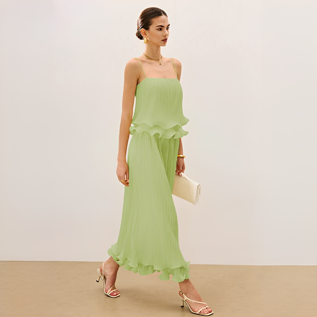 Daphne - Stylish Pleated Skirt Set