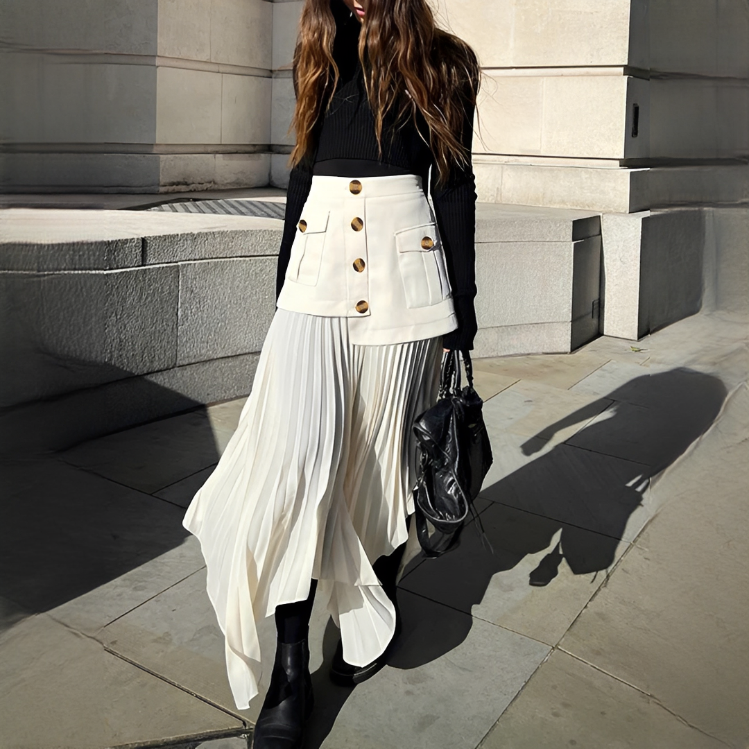 Yoselin - Asymmetrical Folded Skirt