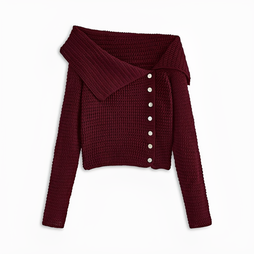 Ginalyn - Asymmetrical Off Shoulder Sweater