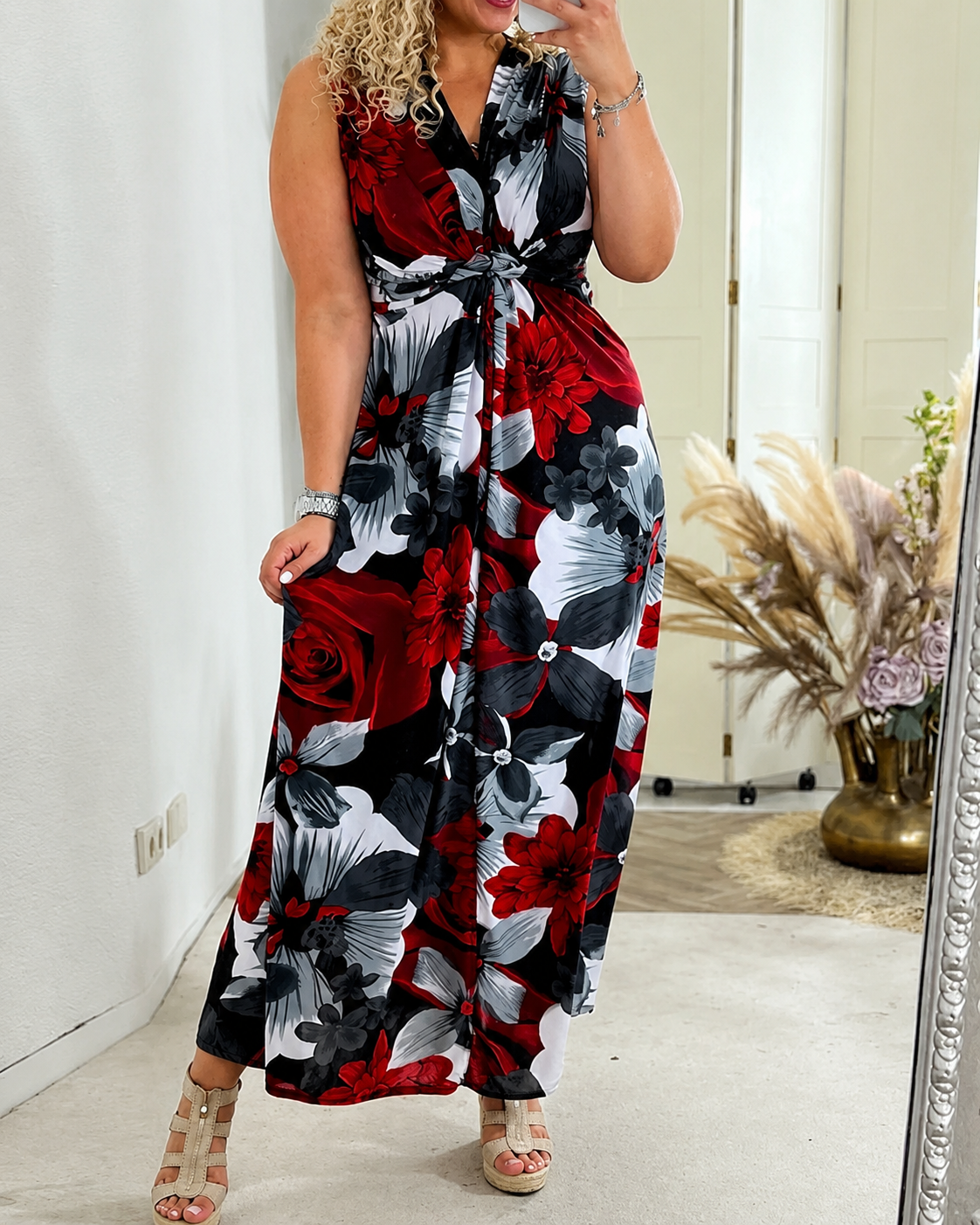 Katrina - Modern Floral Sleeveless Dress