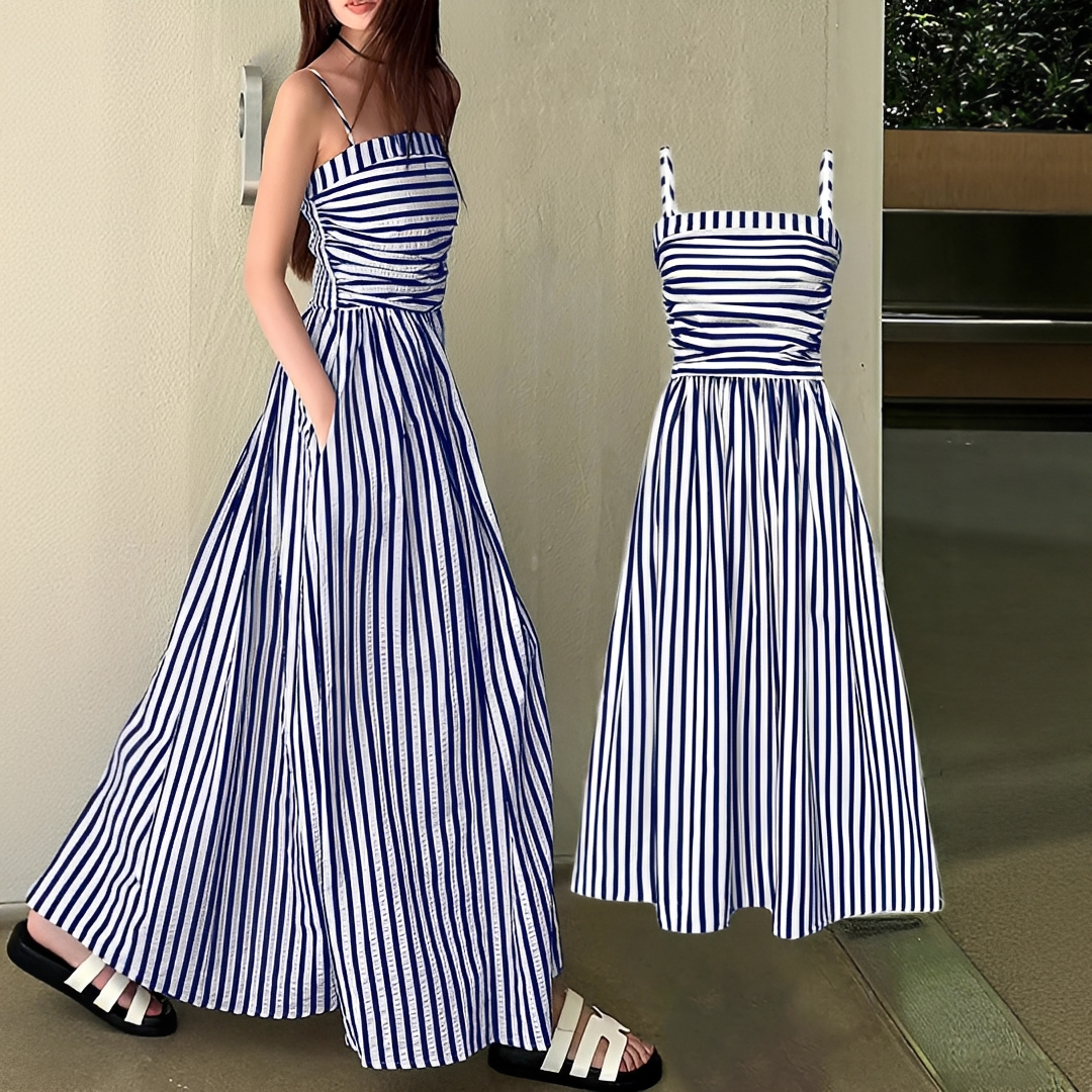 Cindy - Elegant Striped Maxi Dress