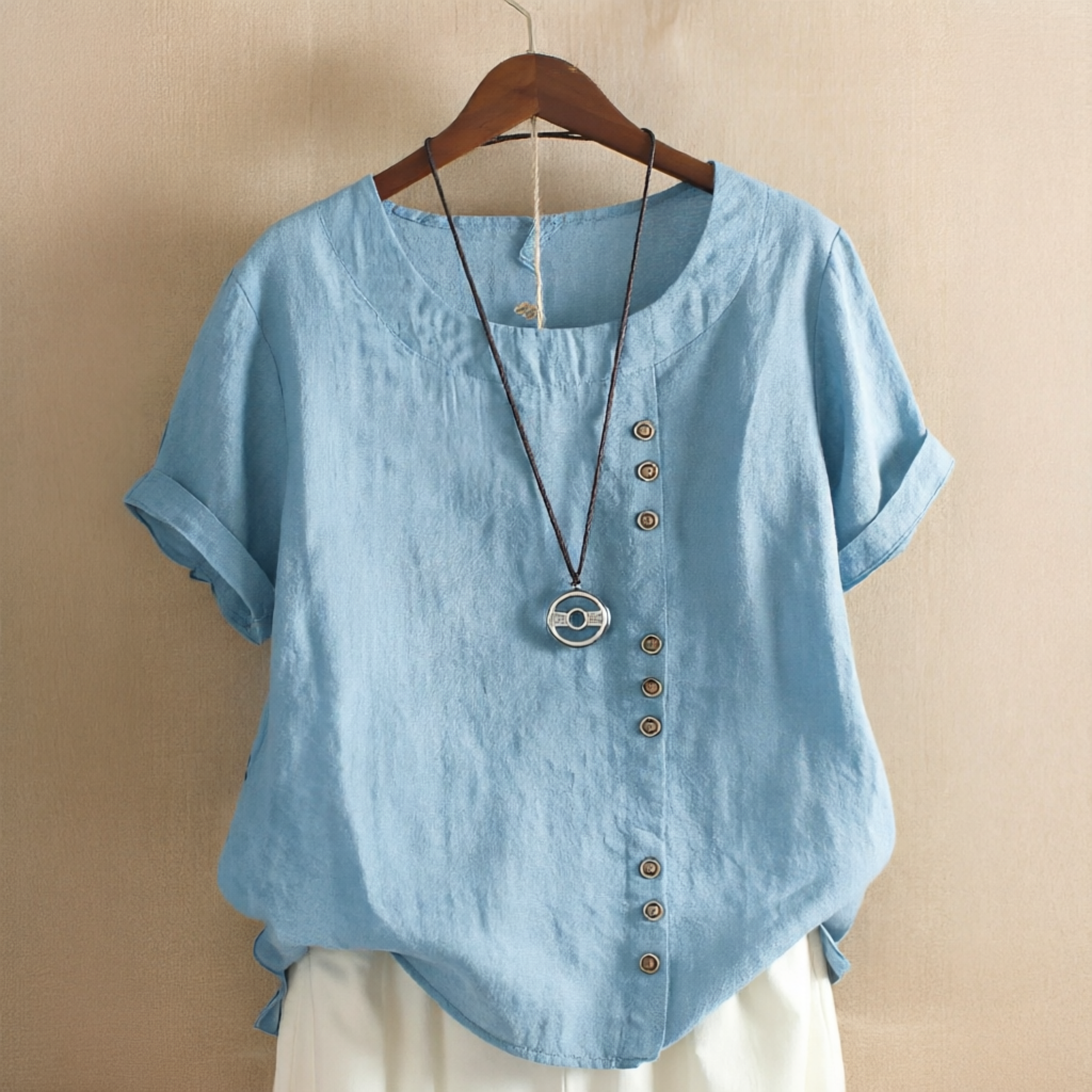 Noelle - Fashionable Button Loose-Fit Blouse