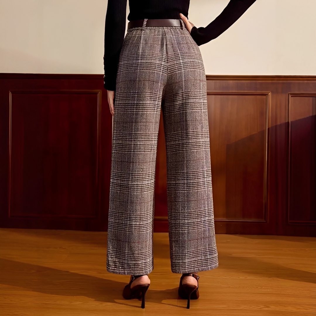 Christabel - Checkered High-Waisted Pants