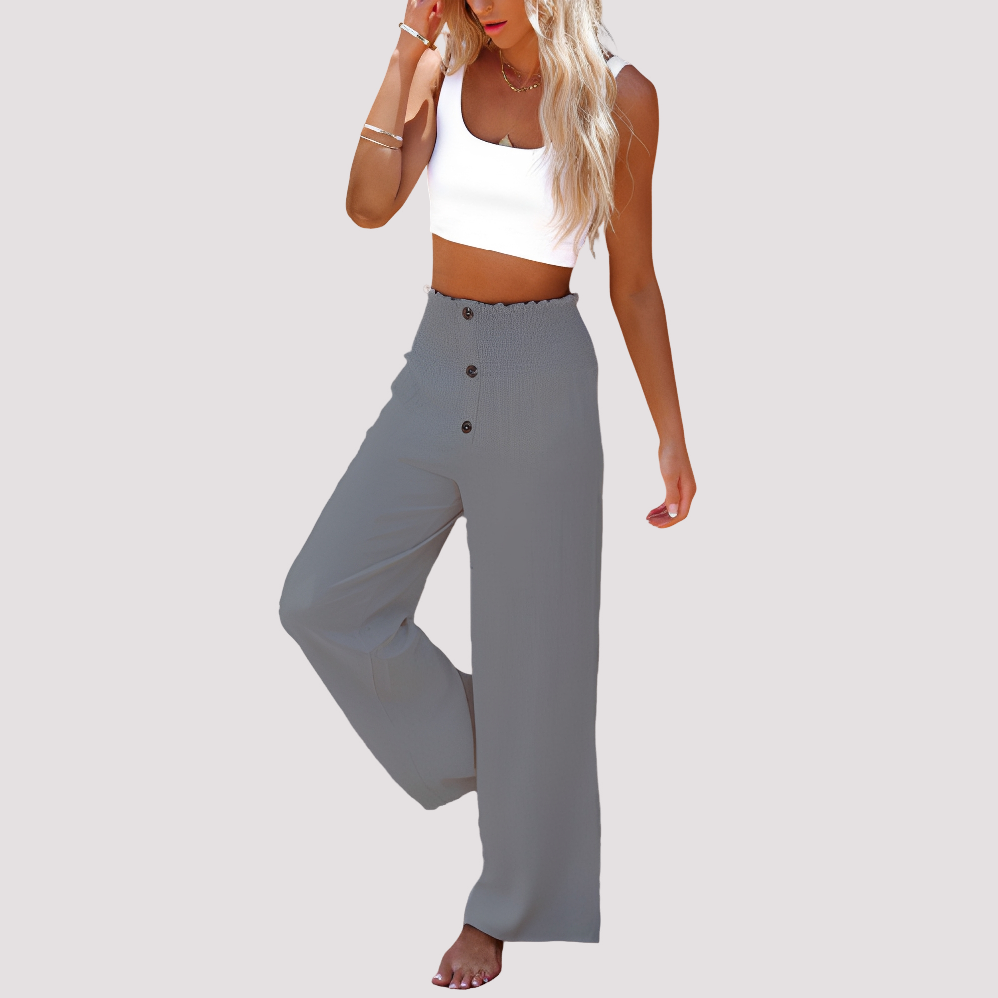 Christa - Relaxed Fit High-Waisted Pants