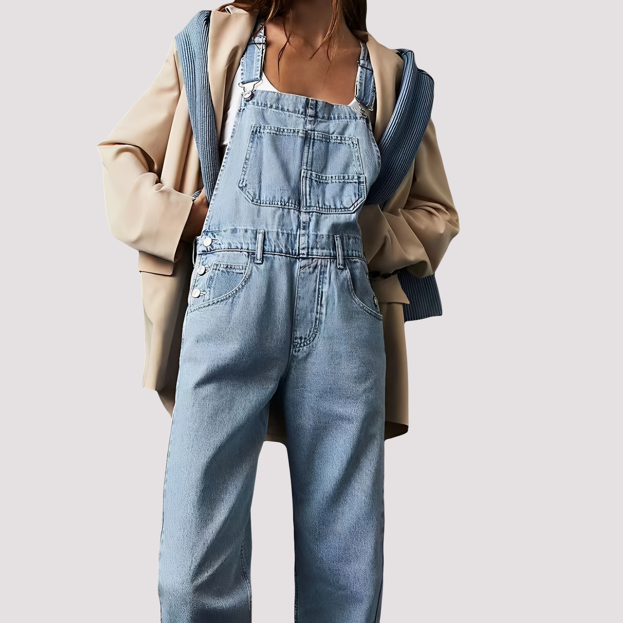 Sophie - Women's relaxed, loose-fit denim jumpsuit