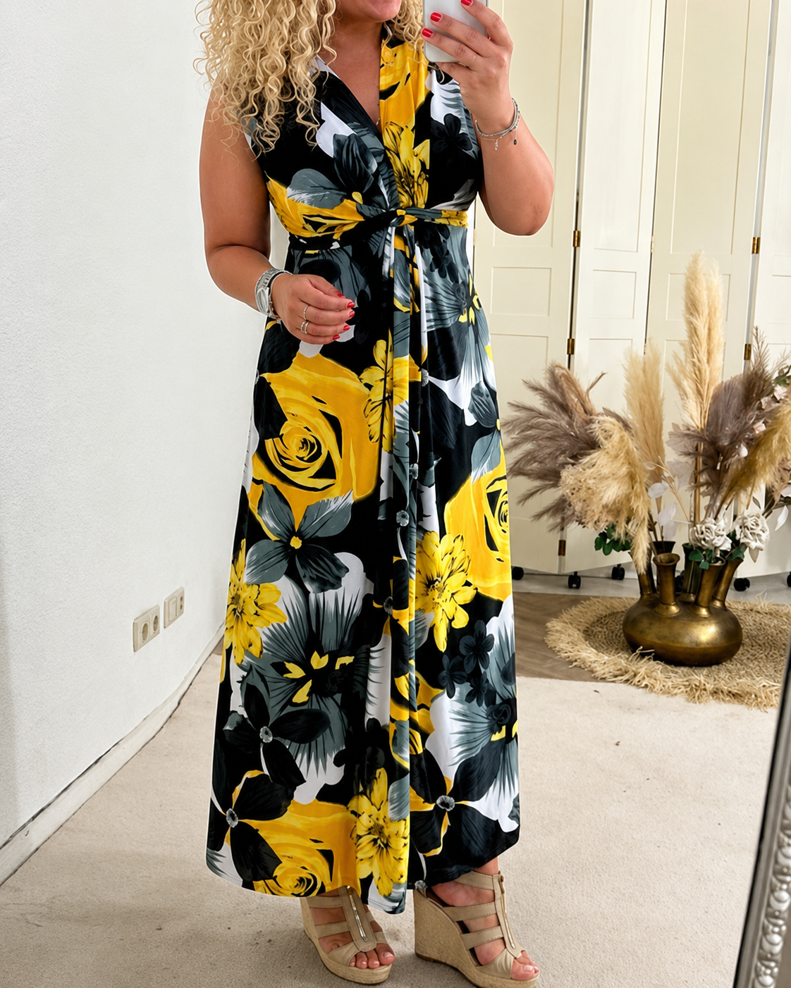 Katrina - Modern Floral Sleeveless Dress