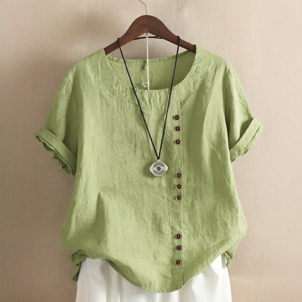 Noelle - Fashionable Button Loose-Fit Blouse