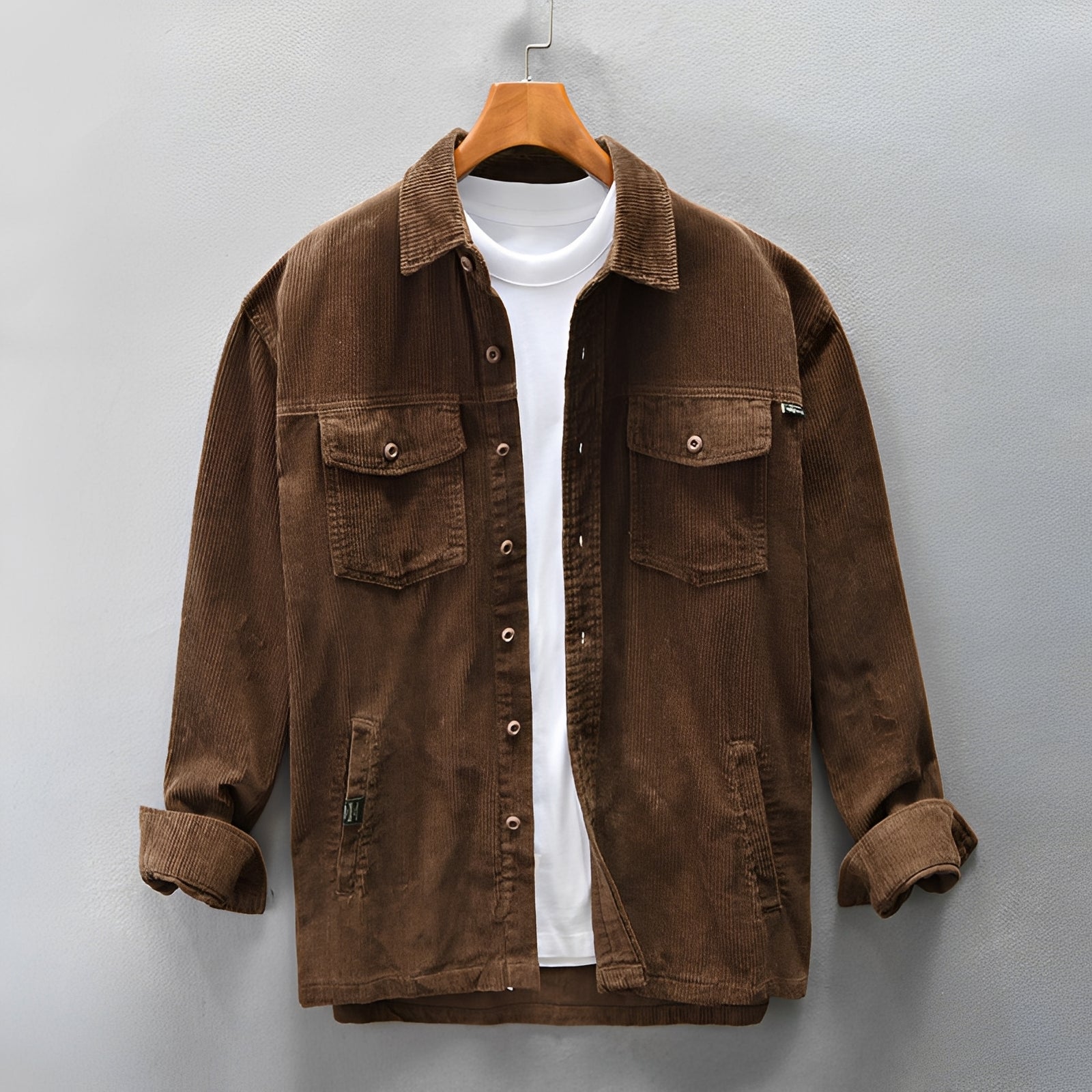Luis - Men's Corduroy Shirt - Cozy and Laid-Back